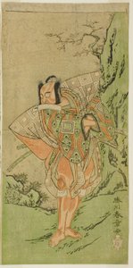 1770 年 11 月在中村剧场演出的《鵺之森一叶之马托》中饰演一之早田忠三的演员市川团藏三世 作者 胜川俊章