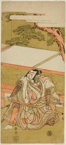 1773 年 3 月在中村剧场（？）演出的《和田坂守英贺神剧》中饰演秋七兵卫影清的演员市川惠比藏三世（？ 作者 胜川俊章