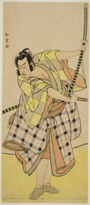 1776 年七月在市村剧场演出的《菅原登州天乐神》中饰演樱丸的演员市川耀造二世 作者 胜川俊章