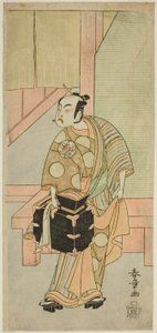 1770 年正月在市村剧场演出的《富士之雪启庆曾我》中饰演发廊女驹形一角的演员市村右左卫门九世 作者 胜川俊章