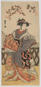 演员岩井半四郎，江户时代，1780 年代末（彩色木刻版画） 作者 胜川俊章