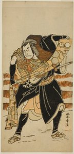 1778 年 11 月在森田剧场（？）演出的《伊达西岐翠之汤》中饰演阿部贞人的演员中村中藏一世（？ 作者 胜川俊章