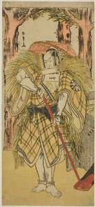 1781 年 11 月在中村剧场（？）演出的话剧《新天皇砺石》中饰演 Hakamadare Yasusuke 或 Watanabe no Tsuna（？ 作者 胜川俊章