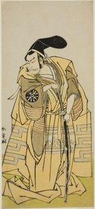 1775年2月在中村剧场（？）演出的《伊郎莫言青柳曾我》中饰演工藤助节的演员中村中藏一世（？ 作者 胜川俊章