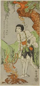 1770年11月1日起在中村剧场演出的《鵺之森：十一月的目标》中饰演僧侣雷吾阿阇梨的演员中村中藏一世 作者 胜川俊章