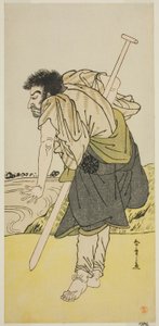1779 年二月在森田剧场上演的《江户名僧绿曾我》中饰演叛逆僧人大日坊的演员中村中藏一世 作者 胜川俊章