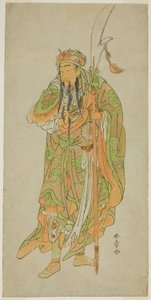1772 年正月在森田剧场上演的《初曙曙光二和取曾我》中饰演中国英雄金乌的演员中村富十郎一世 作者 胜川俊章