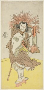 演员 Nakayama Kojuro VI 在话剧《雪满竹-长袖源氏》第一部第三幕中扮演祗园神社的点灯人 Osada no Taro Kagemune（实为 Hatcho Tsubute no Kiheiji）、 作者 胜川俊章