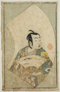 演员小野江菊五郎 I，选自 "舞台爱好者画册（Ehon butai ogi）" 作者 胜川俊章