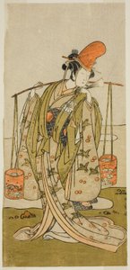 1773 年 11 月在中村剧场演出的《五桧观人町》中饰演村长的演员濑川北次三世 作者 胜川俊章