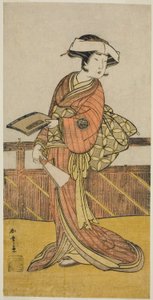 1780年9月在仲间剧场（？）演出的戏剧《金德本忠信永利之仓》中饰演大石的演员山下金作二世（？ 作者 胜川俊章