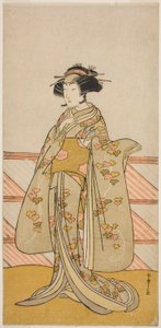 1776 年 11 月在中村剧场（？）演出的话剧《Sakuya Kono Hana no Kaomise》中饰演玉墨之玫的演员吉泽伊吕叶（？ 作者 胜川俊章