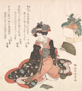 宫女和新年装饰，约1816年。