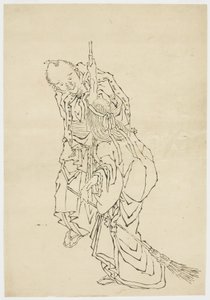 乔和乌巴；高砂市的主题1815-1849年（纸上墨水） 作者 北斋葛饰（学校）