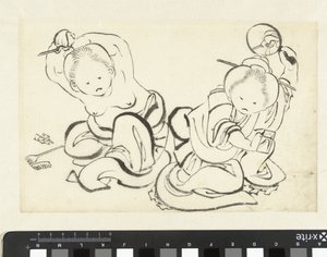 两个畏畏缩缩的女人 作者 归功于葛饰北斋