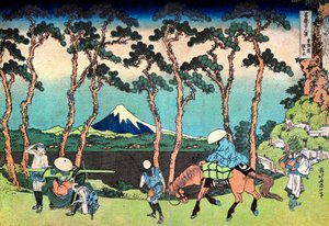 日本富士山 36 景："东海道路上的淀屋" 葛饰北斋（1760-1849 年）（浮世绘画派）版画 1830-1833 年 莫斯科普希金美术博物馆 A 馆 作者 葛饰北斋