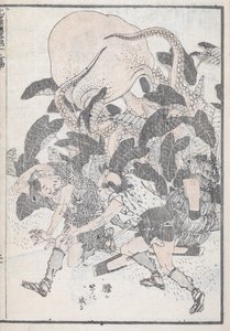 一只章鱼压倒了两个人 作者 葛饰北斋
