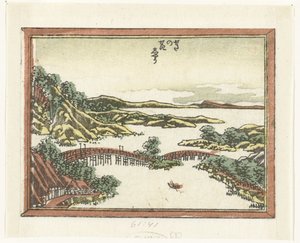 濑田的晚霞
濑田之景（实物标题）
近江八景镌刻（系列名称）
近江八景（系列标题） 作者 葛饰北斋