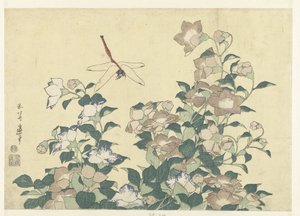 气球铃和蜻蜓 作者 葛饰北斋