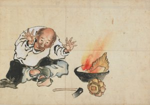 焚烧佛像，18世纪末至19世纪初。 作者 葛饰北斋