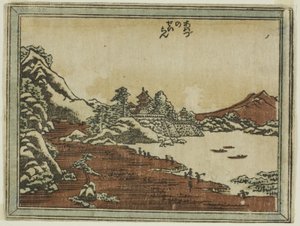 粟津的晴朗天气（粟津的晴朗），选自蚀刻版近江八景系列（近江八景 Doban Omi hakkei） 作者 葛饰北斋