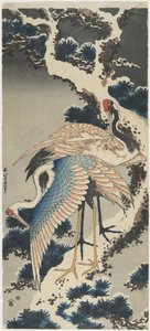 松树上的起重机，c。 1834年 作者 葛饰北斋