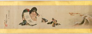 详细的手卷与杂项图像，江户时代，1839墨水和纸上的颜色 作者 葛饰北斋