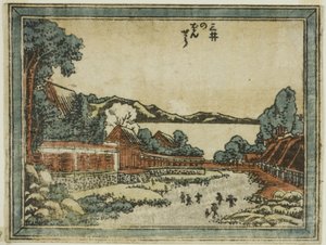 三井晚钟》，选自 "近江八景蚀刻 "系列 作者 葛饰北斋