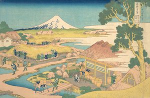 骏河孙树片仓茶田的富士山，从T...，约1830-32。 作者 葛饰北斋
