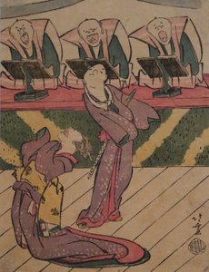 歌舞伎舞台，约 1811-13 年（印刷品） 作者 葛饰北斋