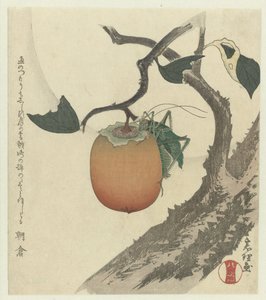卡其色水果与蚱蜢 作者 葛饰北斋