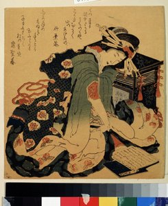 "葛饰北斋（1760-1849 年）的版画《读书》，约 1822 年 莫斯科普希金博物馆 作者 葛饰北斋