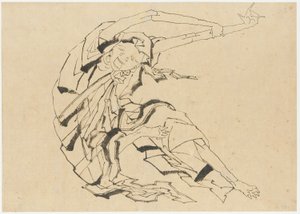 伸长手臂的人，江户时期，19世纪。 作者 葛饰北斋