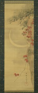 月亮、松树和枫树 作者 葛饰北斋