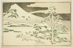冬季的富士山，选自《北斋写实画集》（北斋写真集） 作者 葛饰北斋