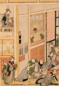 Ogi-ya茶馆的元旦。 c.1810（彩色木版画）（见277765和277797-277798） 作者 葛饰北斋