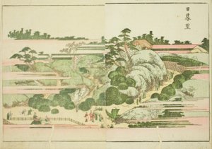 日暮里》，选自绘本《东方娱乐图鉴》（Ehon Azuma asobi）。 作者 葛饰北斋