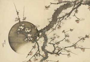 春季《富士山》中的梅花与月亮 作者 葛饰北斋