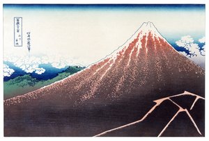 Sanka Haku酒店享有富士山的36景，酒吧。 c.1890（彩色木版画） 作者 葛饰北斋
