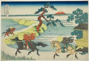 隅田川上的关谷村（隅田川关谷之乡），选自《富士山三十六景》系列 作者 葛饰北斋