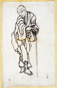 老人自画像，约 1840-49 年（纸上笔墨） 作者 葛饰北斋