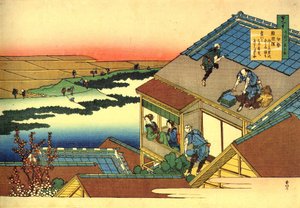 一百位诗人的一百首诗系列："伊势夫人 "风景，日本 - 葛饰北斋（1760-1849 年）（浮世绘画派）版画，约 1830 年 圣彼得堡国家冬宫 作者 葛饰北斋