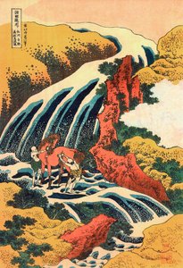 瀑布系列："日本山本省吉野的瀑布" 葛饰北斋（1760-1849 年）（浮世绘画派）版画，约 1830 年 莫斯科普希金美术博物馆 A 馆 作者 葛饰北斋