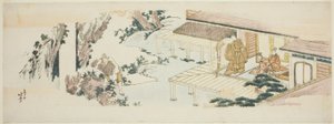 仆人将一捆捆树枝扔进瀑布 作者 葛饰北斋