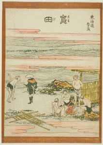岛田，选自 "东海道五十三站 "系列 作者 葛饰北斋