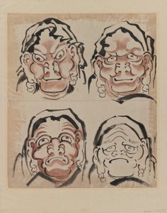 四面画（纸上墨水） 作者 葛饰北斋