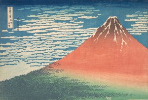 南风，晴天Gaifu kaisei，又称红富士，出自《Tirt...》系列，约1830-32。 作者 葛饰北斋