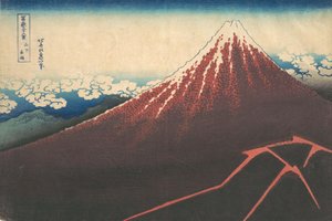 富士山下的风暴 Sanka no haku u，来自于《三十六计》系列...，约1830-32。 作者 葛饰北斋