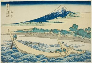 东海道江尻附近的多古湾（东海道江尻多古浦旅馆），选自 "富士山三十六景 "系列 作者 葛饰北斋
