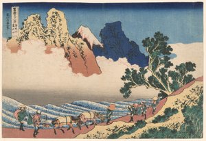 从美浓川看到的富士山背面（美浓川上富士），选自《富士山三十六景》系列 作者 葛饰北斋